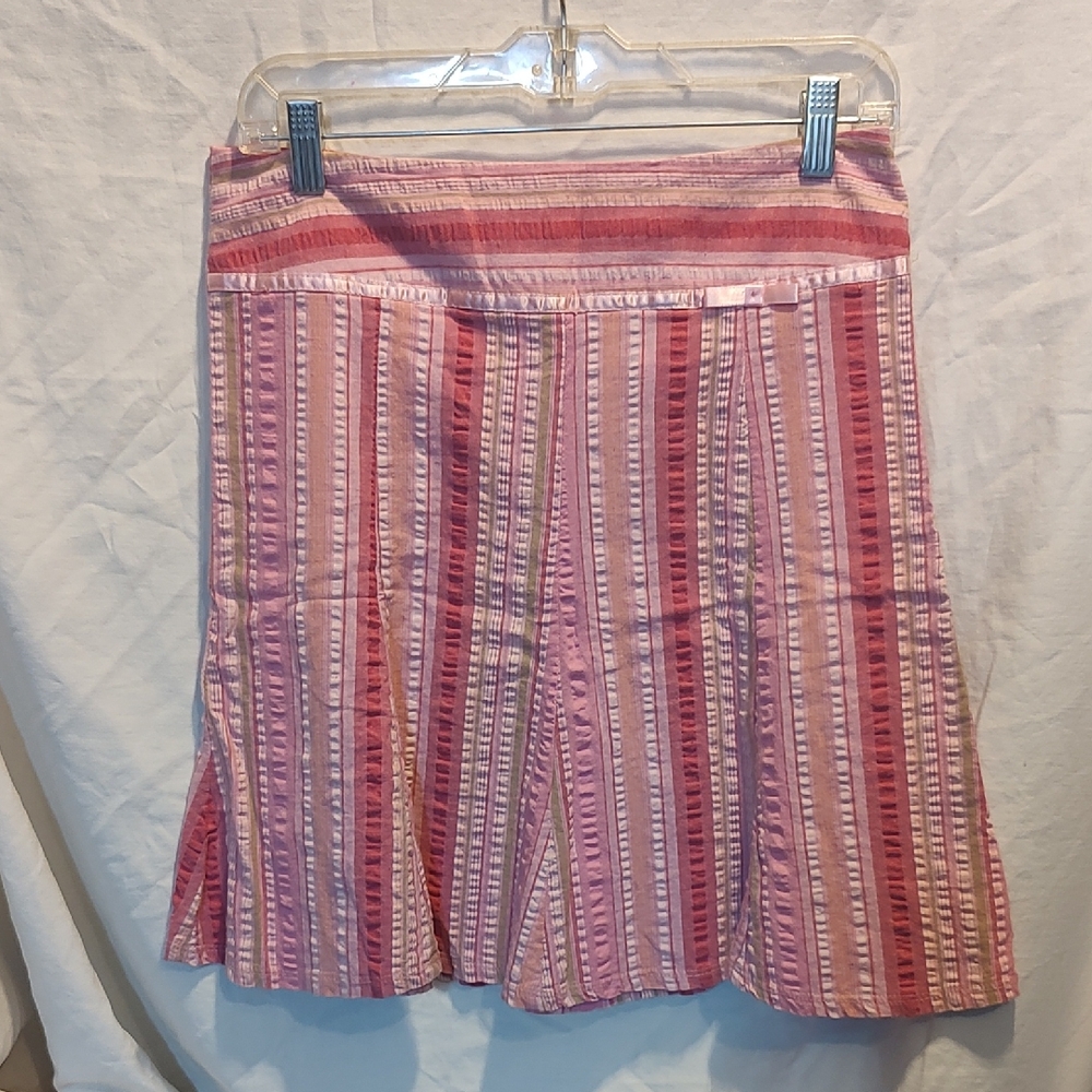 Pink Striped A-Line Skirt By Tangents